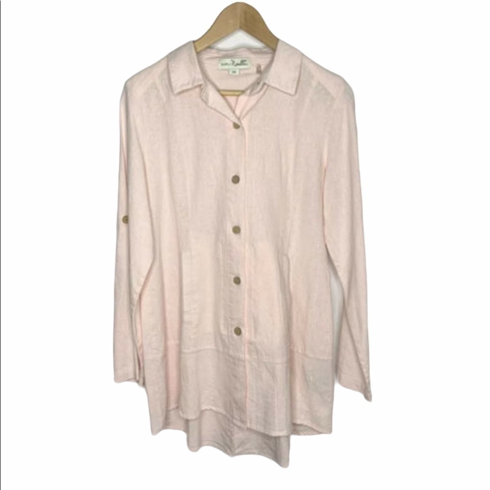 Simply Noelle Womens Linen Blend Blouse S/M 8/10